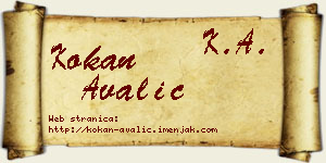 Kokan Avalić vizit kartica